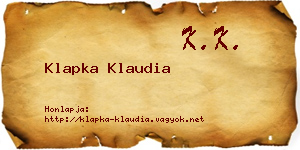 Klapka Klaudia névjegykártya